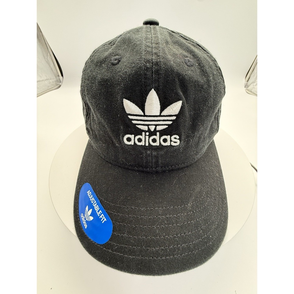 NWT adidas Originals Baseball Hat Cap Men's‎ OSFM Black Embroidered Strapback